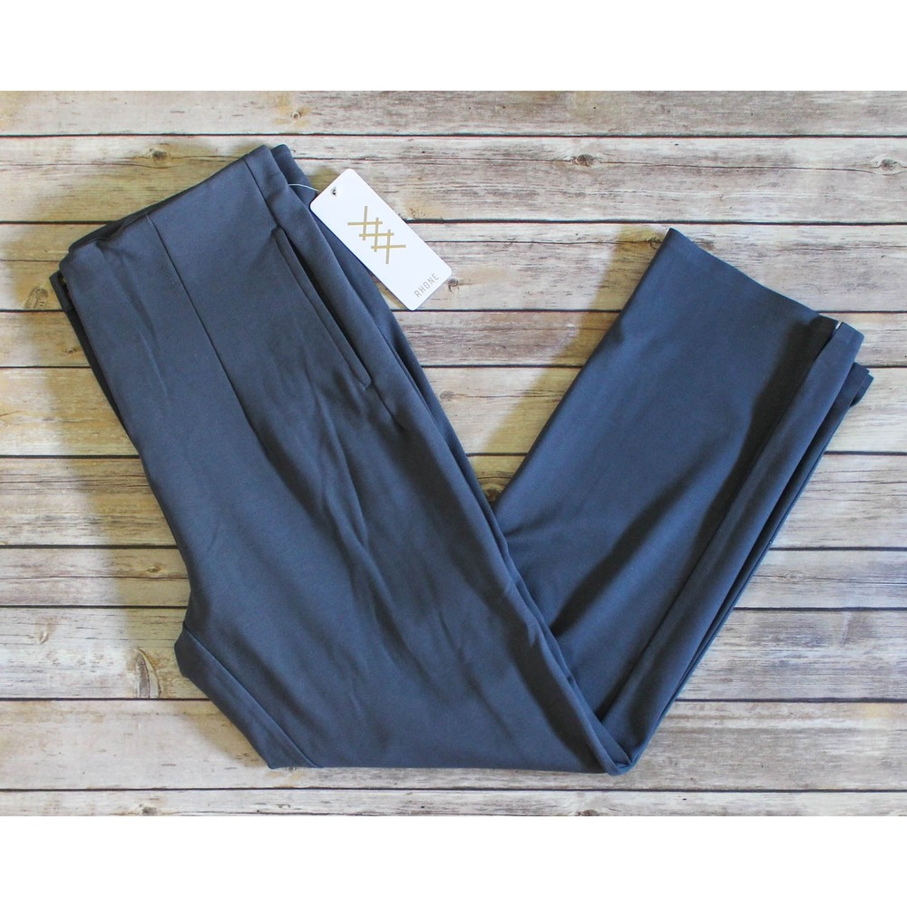 Rhone Pants Womens 14‎ Blue Slate High Waist Coupe Ponte Trouser Pockets Stretch
